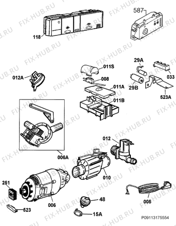 Взрыв-схема посудомоечной машины Zanussi ZDM11301WA - Схема узла Electrical equipment 268